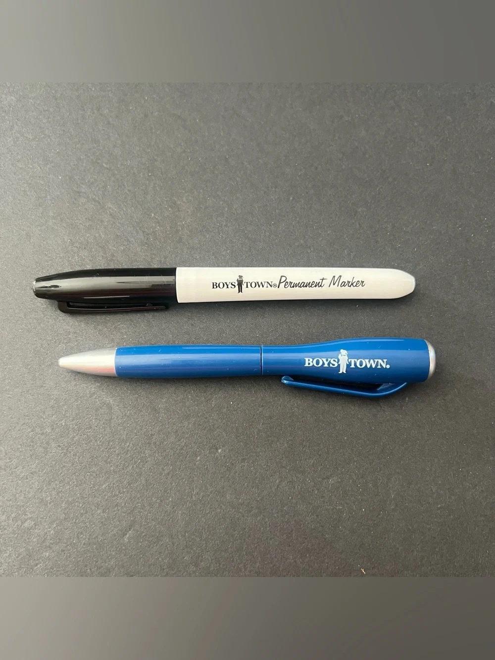 Boys Town Blue and Sliver Pen w/ Flashlight and Black Permanent Marker